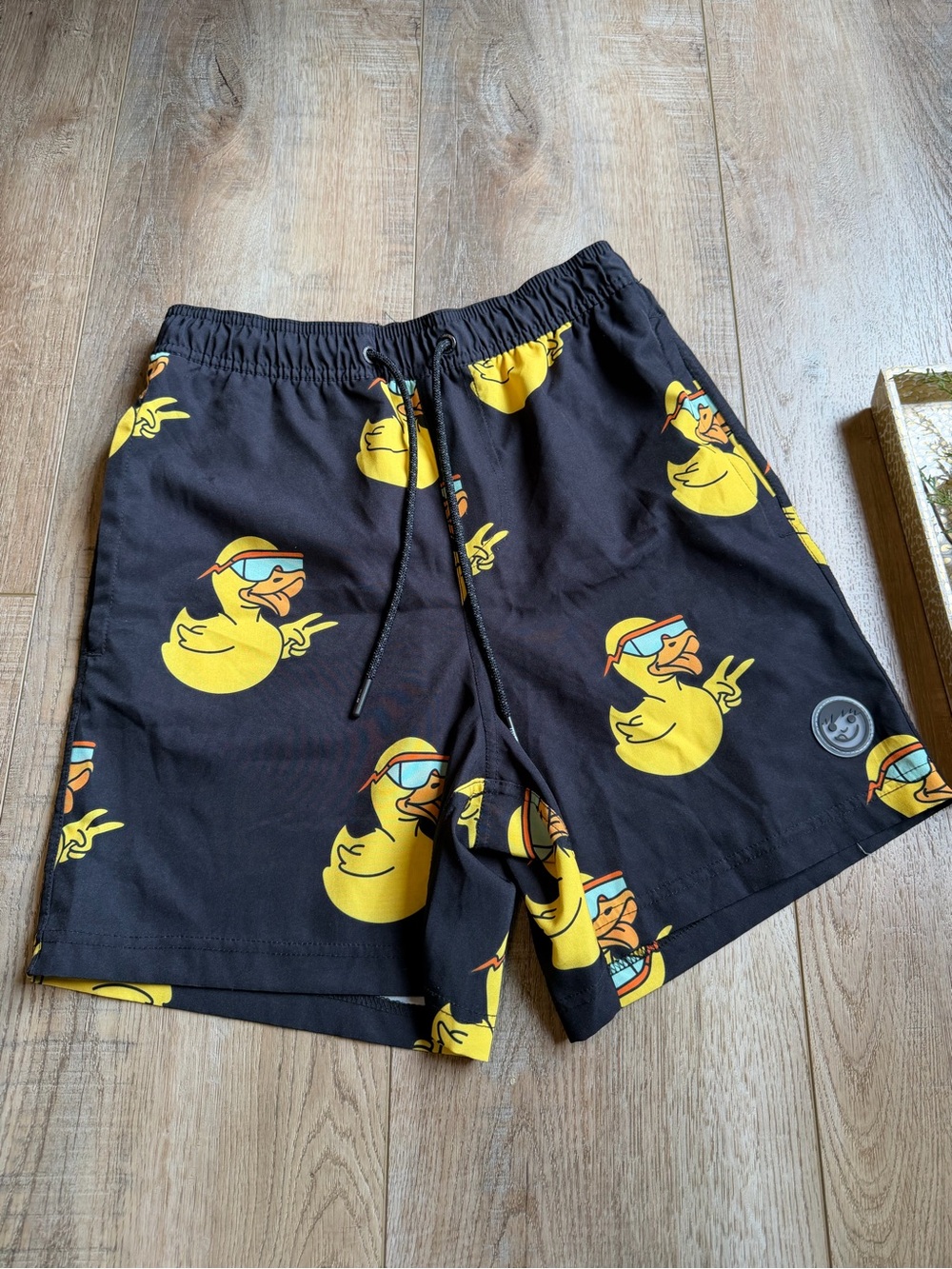 Neff Black Shorts with Yellow Rubber Duck Print